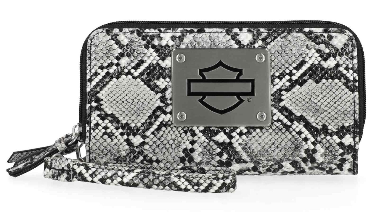 Harley-Davidson® Women's Python Print B&S Logo RFID Zip Around