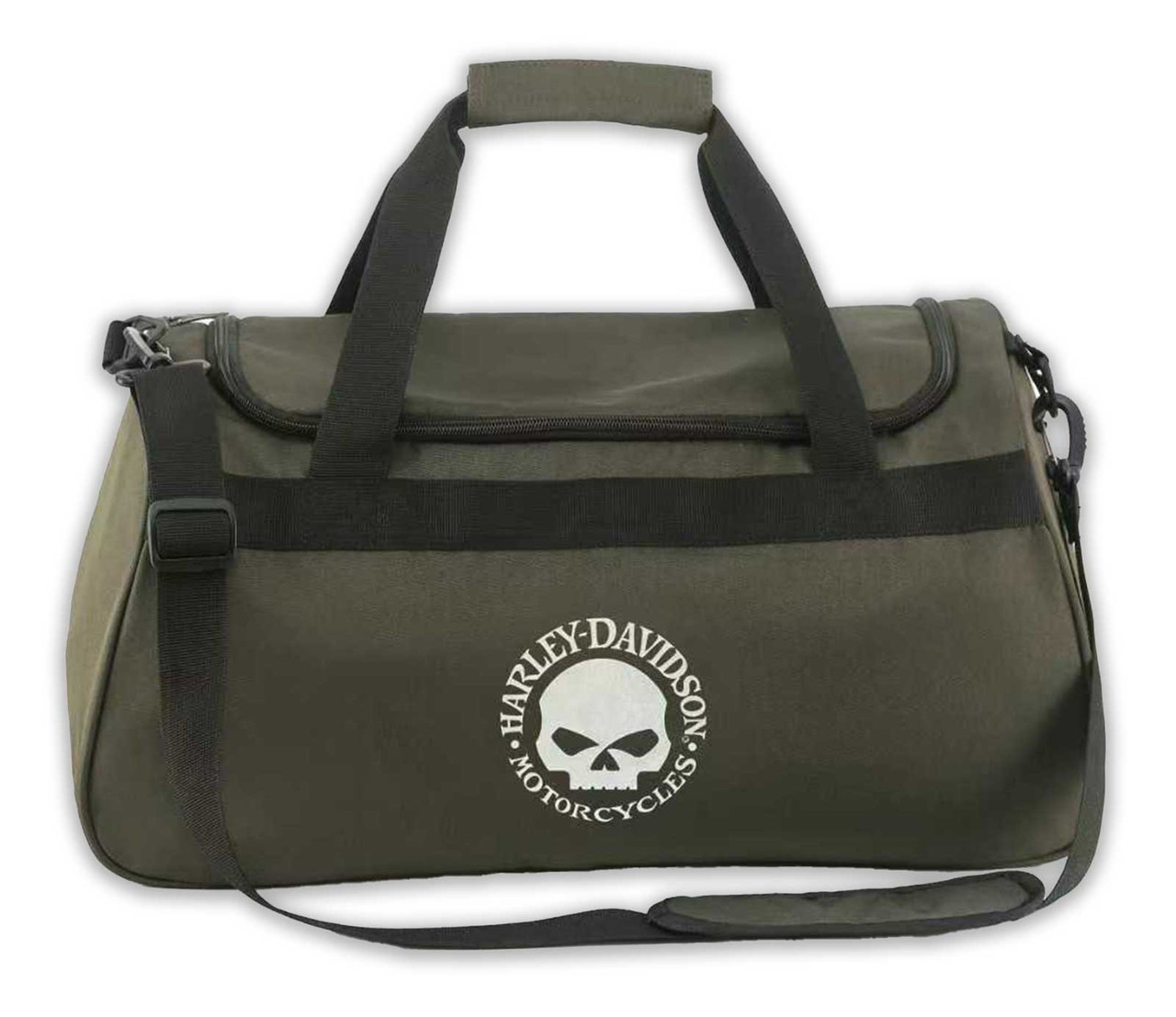 Harley-Davidson® Willie G Skull Graphic Rugged Duffel Bag, Army