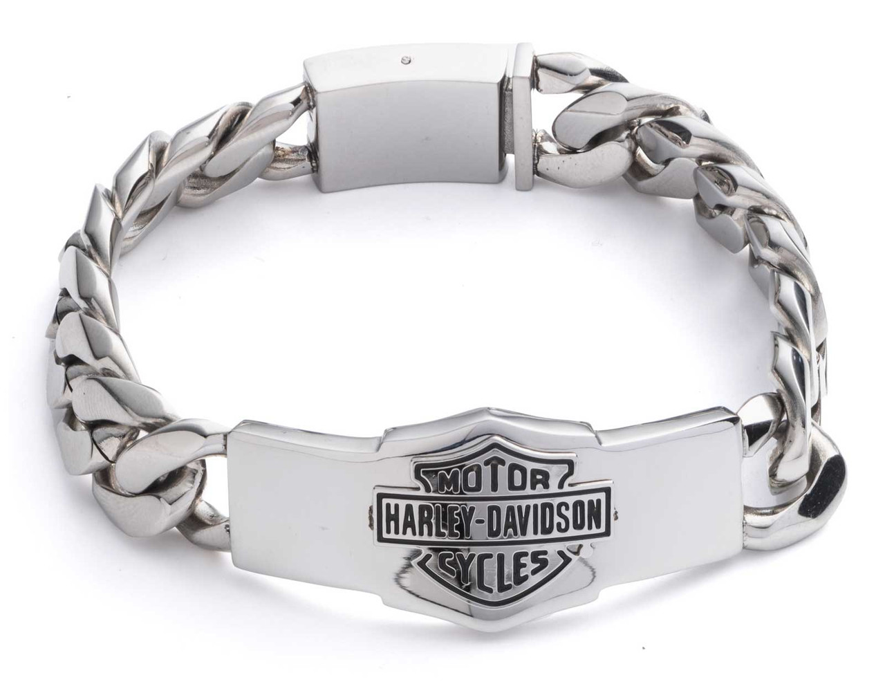 Harley-Davidson® Men's Bar & Shield Thick Curb Chain Stainless