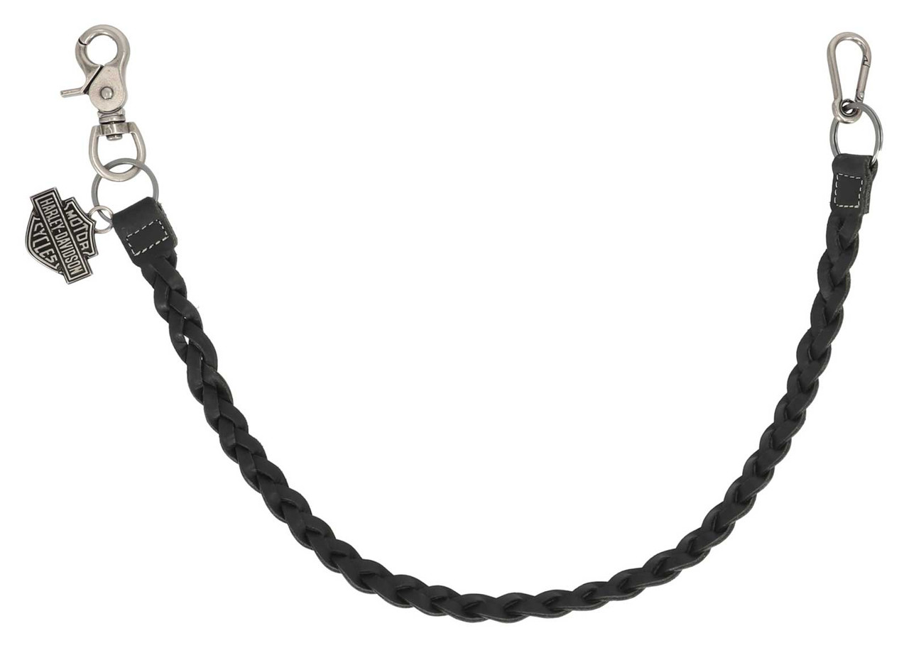 Harley-Davidson® Men's Bar & Shield Braided Leather Wallet Chain