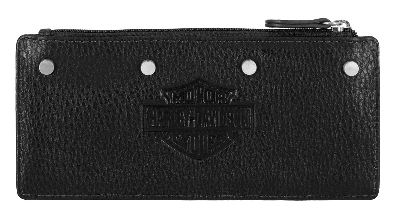 Harley-Davidson® Women's Core Stud B&S Leather Card Case Wallet