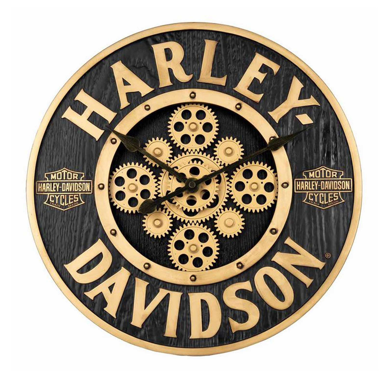 Harley-Davidson スカルデザイン ウォールクロック壁掛け時計 Harley-Davidson® 14 in. Metal Gears Raised H-D Clock, Copper
