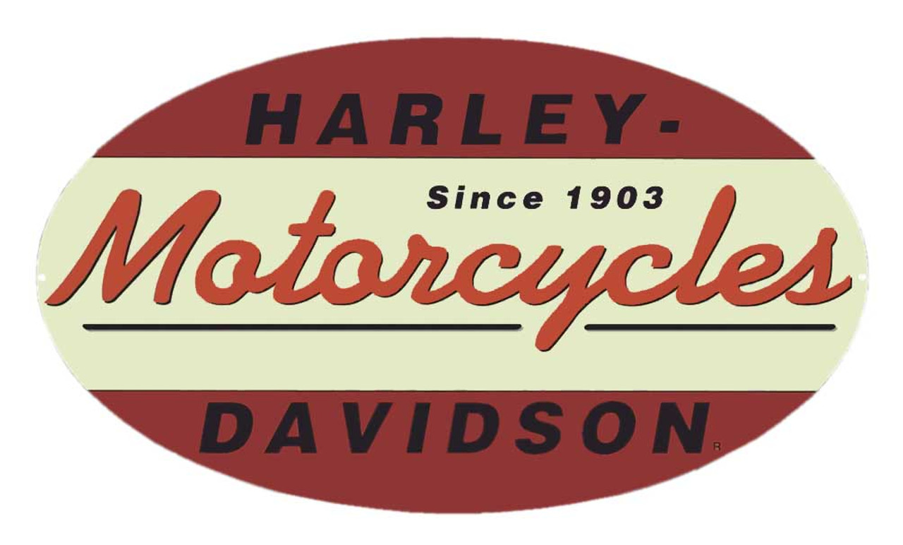 Harley-Davidson 看板 Harley-Davidson® Since 1903 Oval Tin Metal Sign 11 x 18 Inch