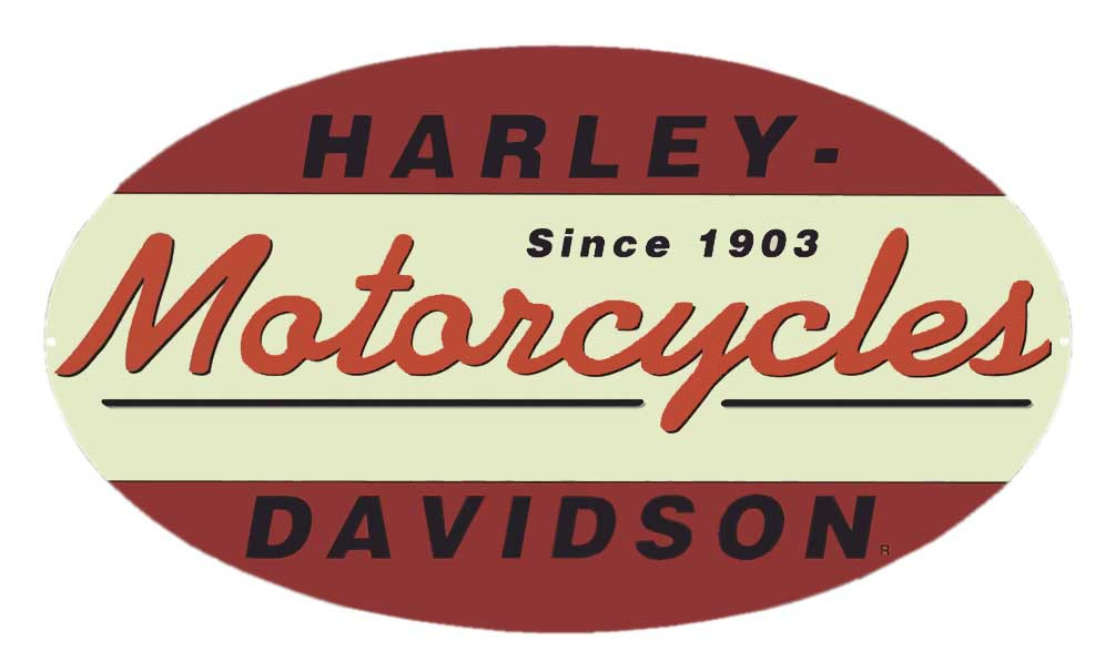 Harley-Davidson® Since 1903 Oval Tin Metal Sign 11 x 18 Inch