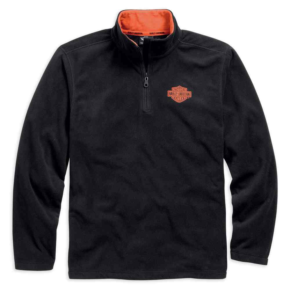Harley-Davidson® Men's 1/4-Zip Long Sleeve Logo Fleece Pullover