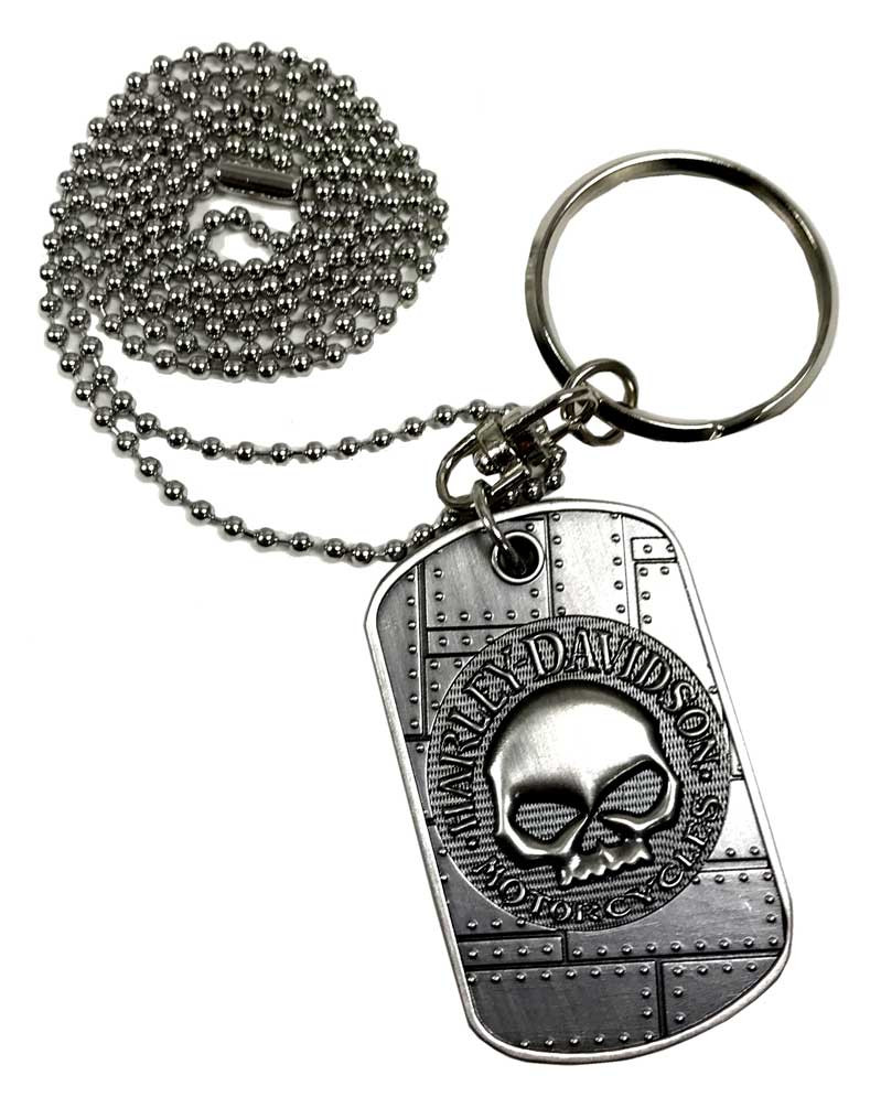 Harley-Davidson® Dog Tag, Willie G. Skull / Bar & Shield Logo
