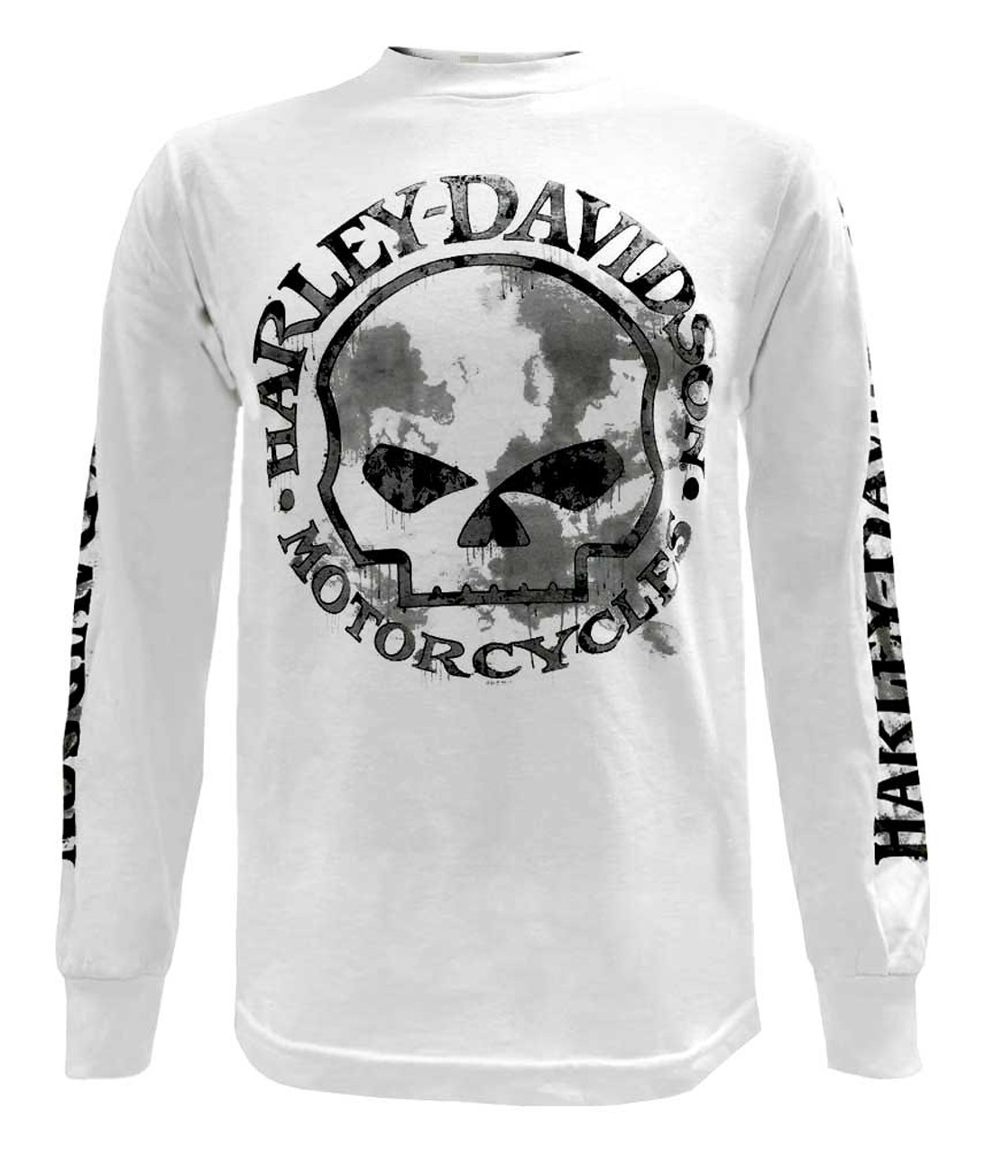 Harley-Davidson® Men's Shirt, Willie G Skull Long Sleeve Tee, White 30296646