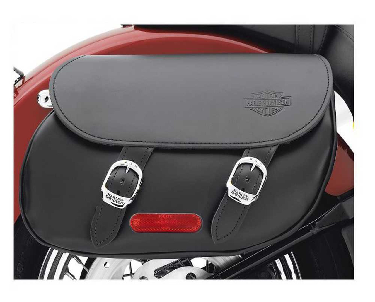 Harley-Davidson® Softail Leather Bar & Shield Saddlebags Black 90133-06B