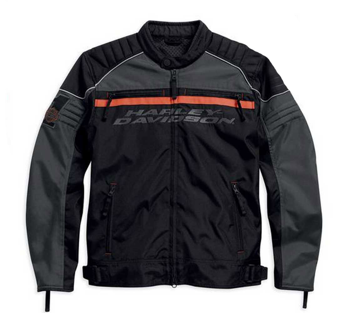 Harley-Davidson® Men's Tactful Riding Jacket, Black/Orange