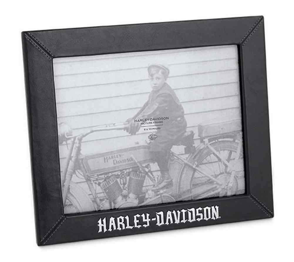 Harley-Davidson® Black Leather 8 in. x 10 in. Photo Frame, Black