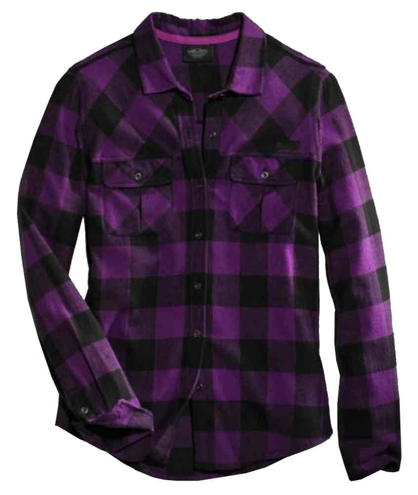 Harley-Davidson® Women's Buffalo Long Sleeve Plaid Shirt, Purple