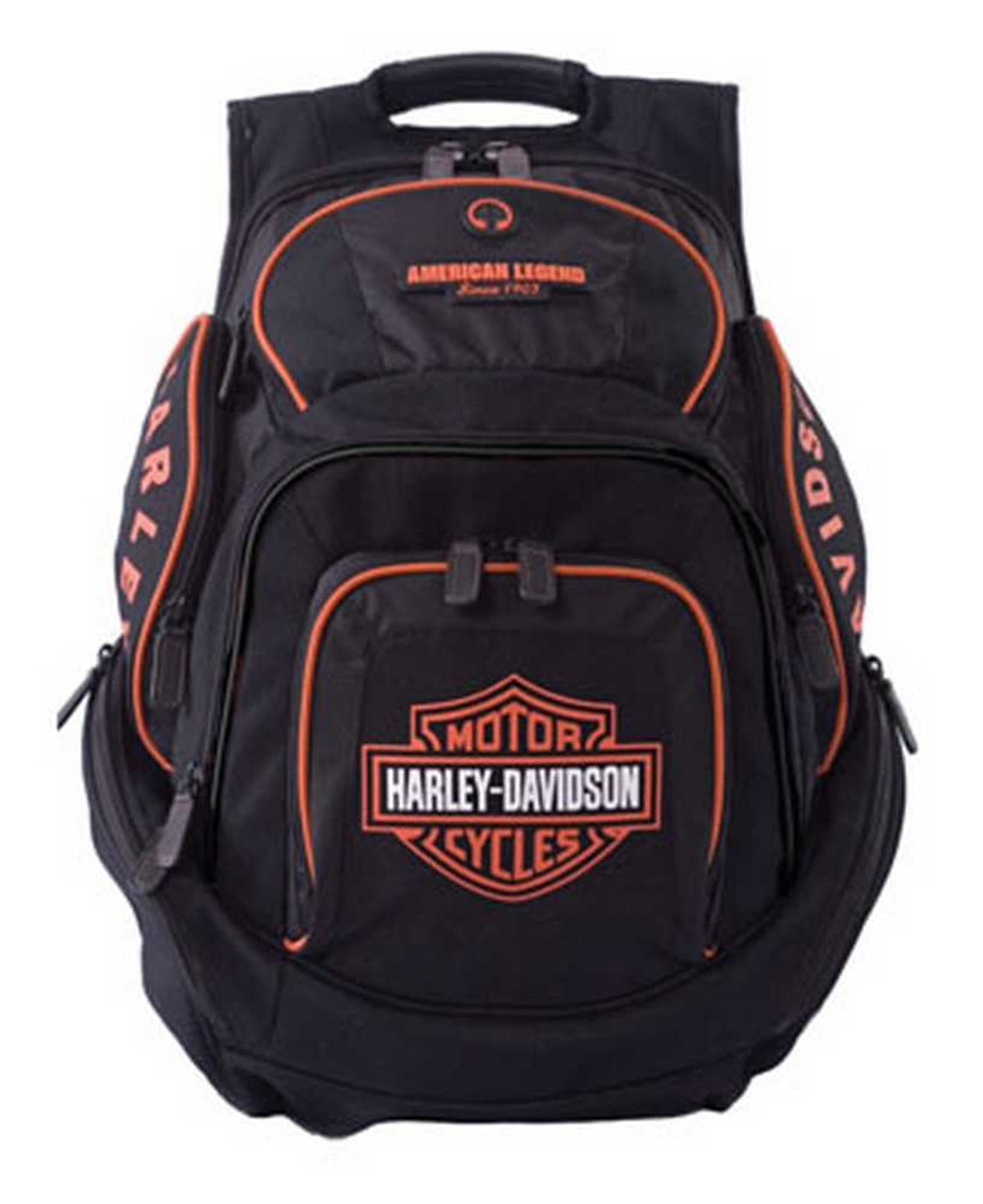 Harley-Davidson® Mens Deluxe Backpack BP1900S-ORGBLK - Wisconsin Harley ...