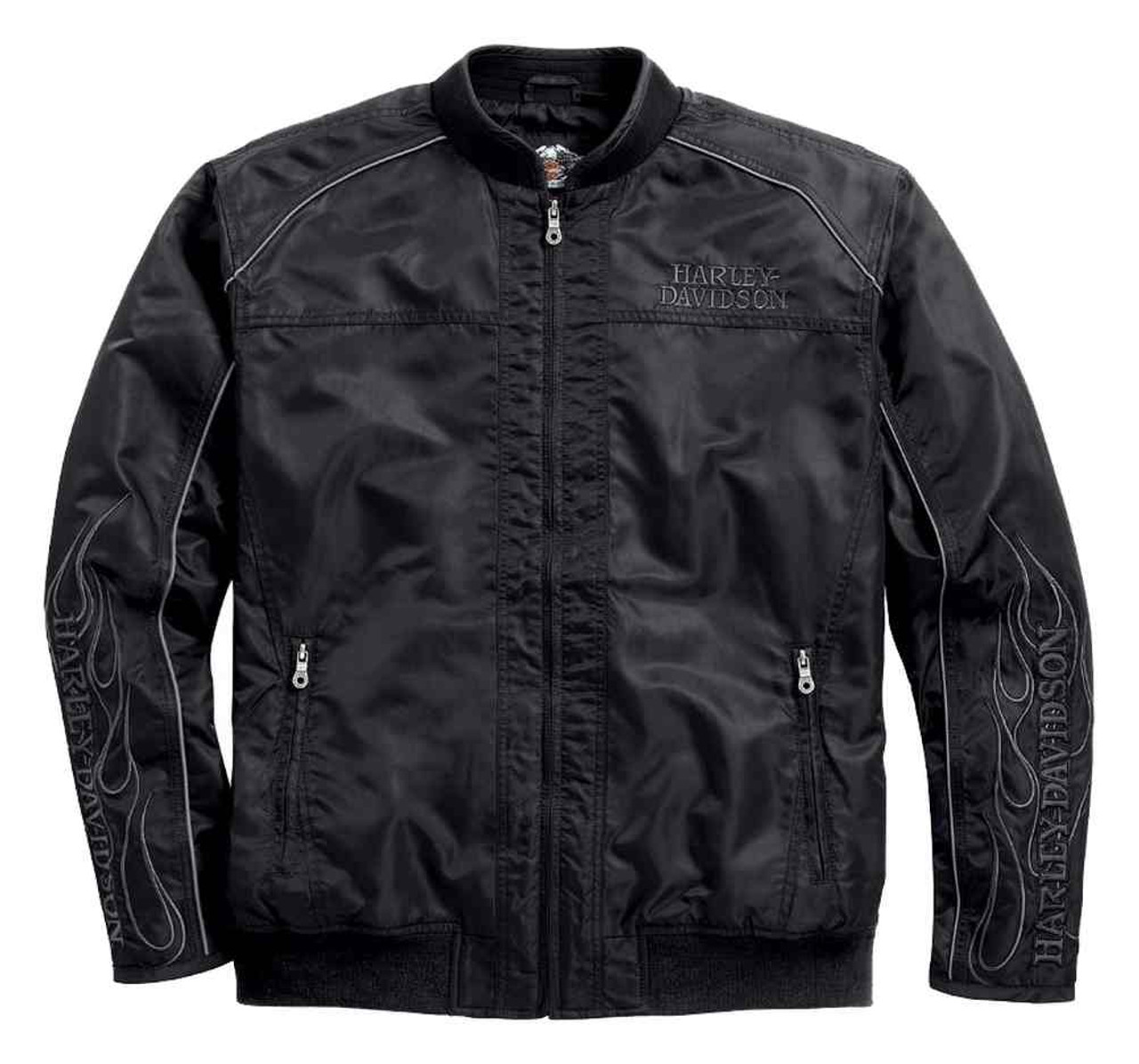 Harley-Davidson® Men's Bomber Jacket, Skull & Flames Casual
