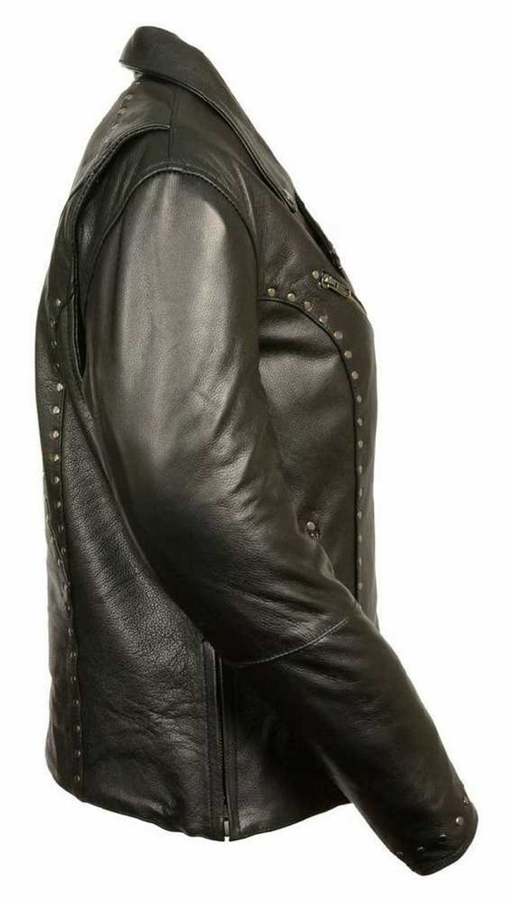 Milwaukee Leather Women's Classic M/C Jacket w/ Rivet Detailing ML1948 ...