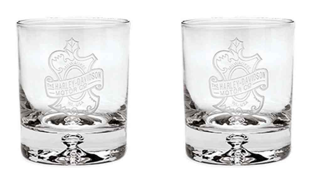 Harley-Davidson® Set of 2 Rocks Glasses, Old Fashioned Glass