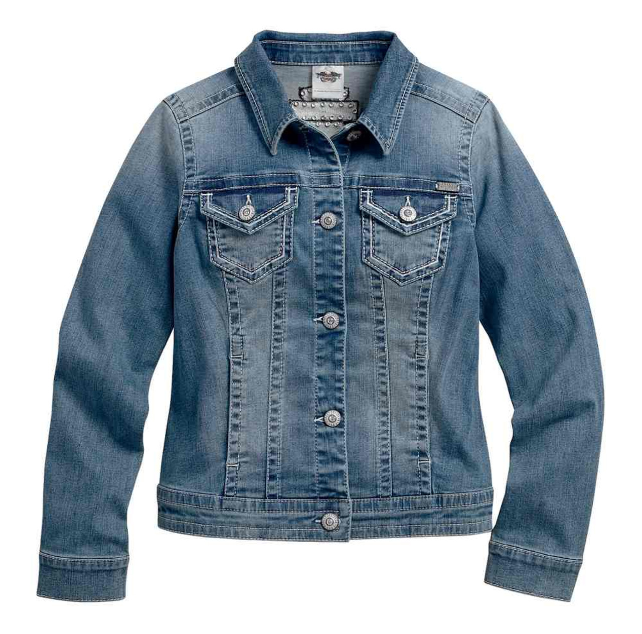 Harley-Davidson® Women's Embellished Patches & Pins Denim