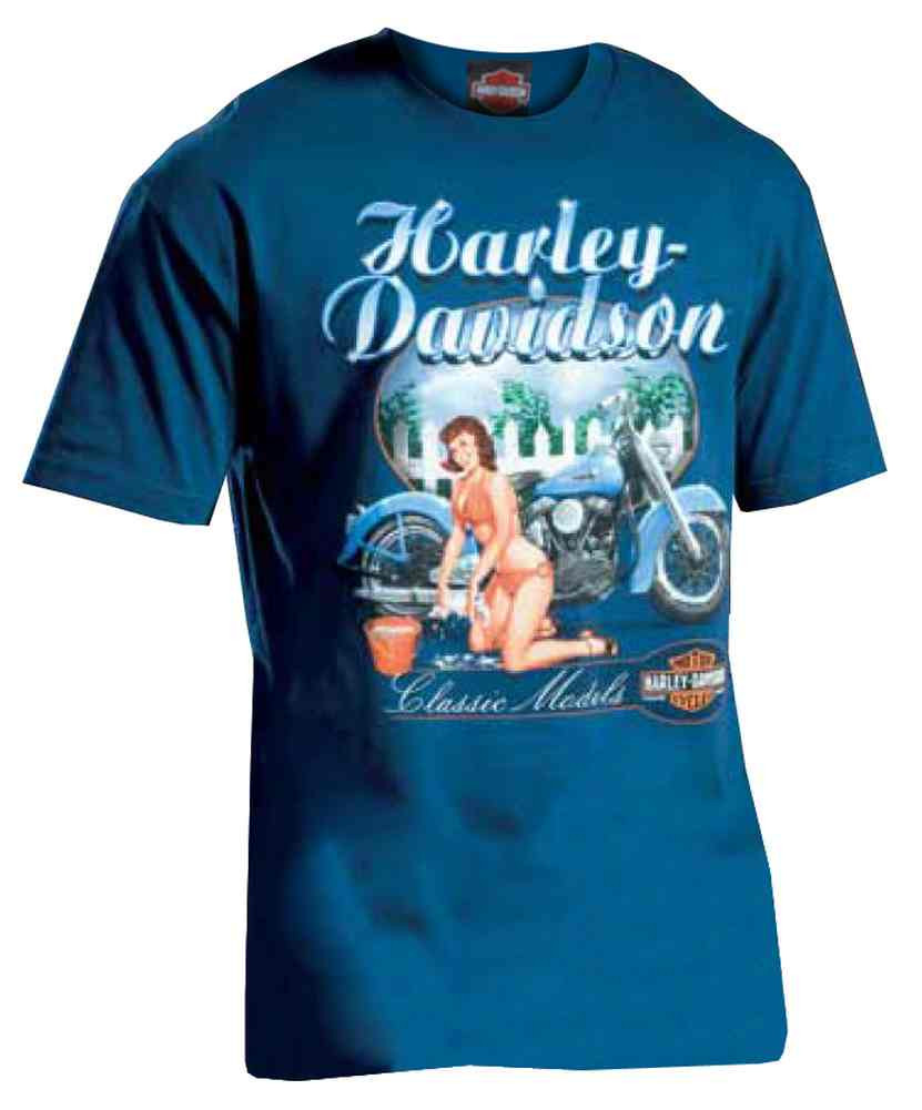 Harley-Davidson 水色 半袖Tシャツ Harley-Davidson® Men's Short Sleeve T-Shirt, Bike Wash Pin-Up Lady