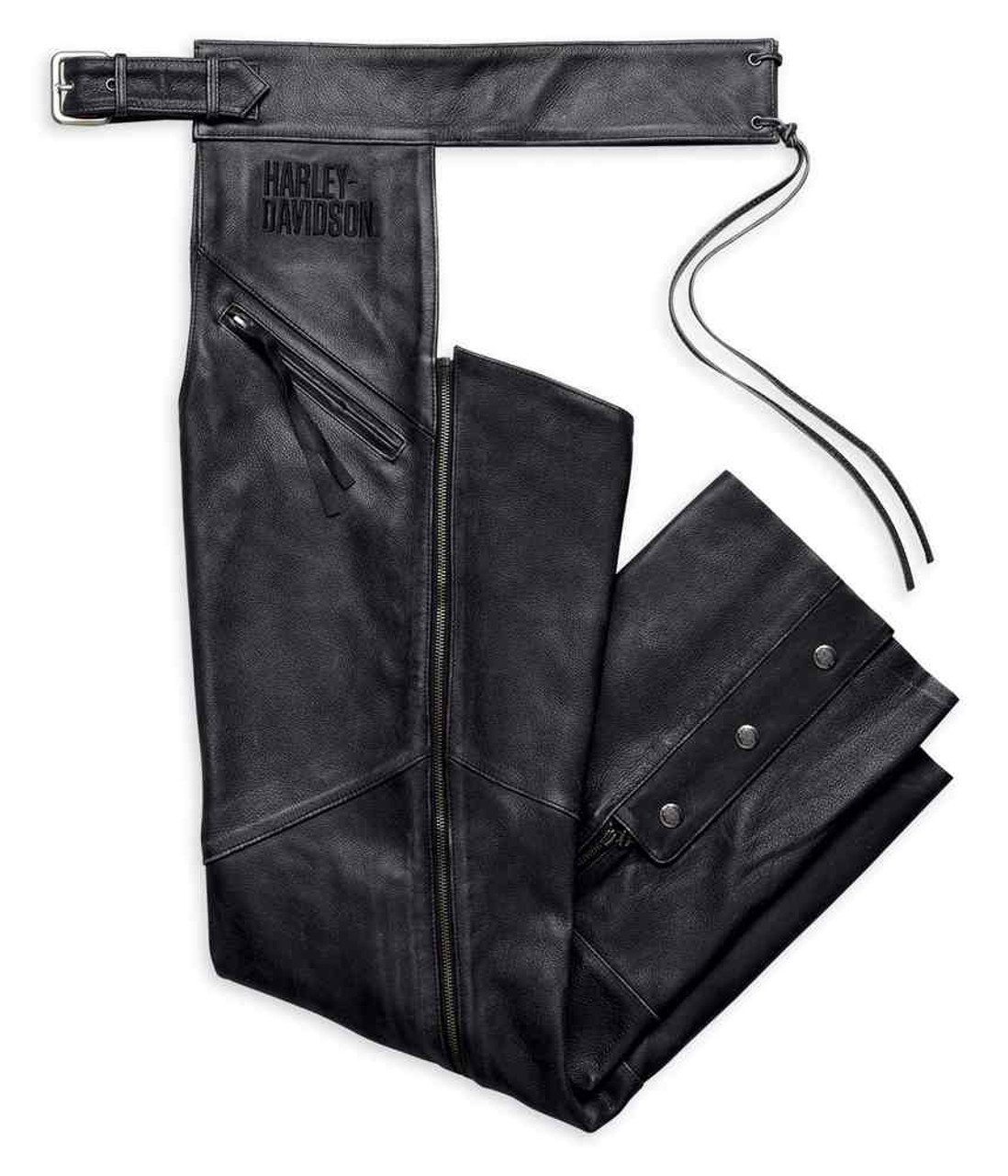 Vintage Leather Harley Davidson Flame Black Size 4 Pants Genuine