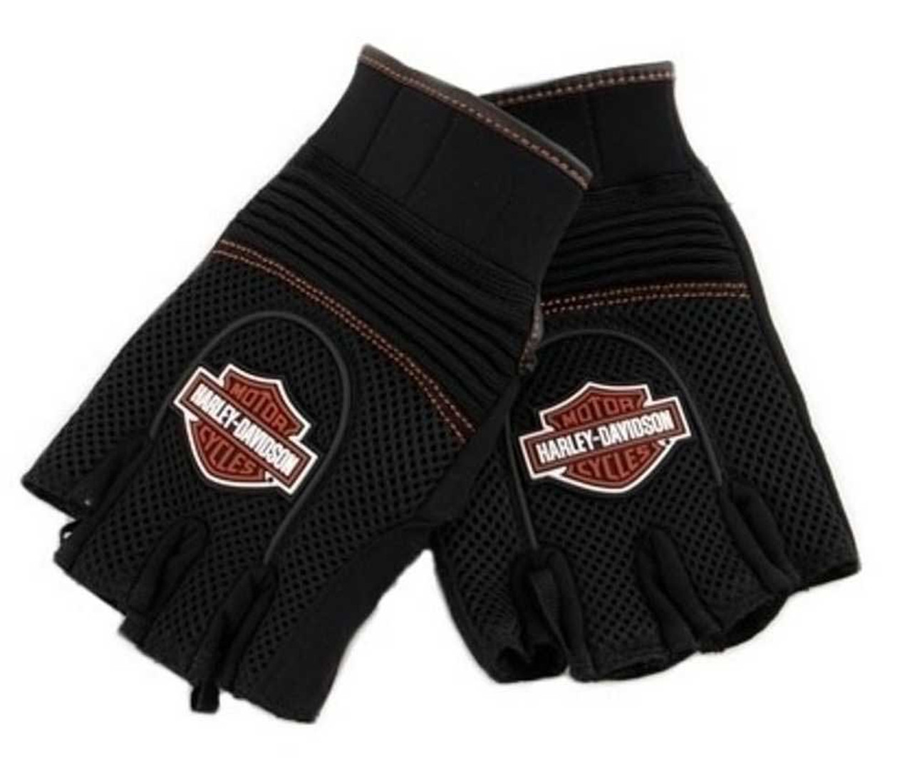 Harley-Davidson® Men's Bar & Shield Fingerless Mesh Gloves