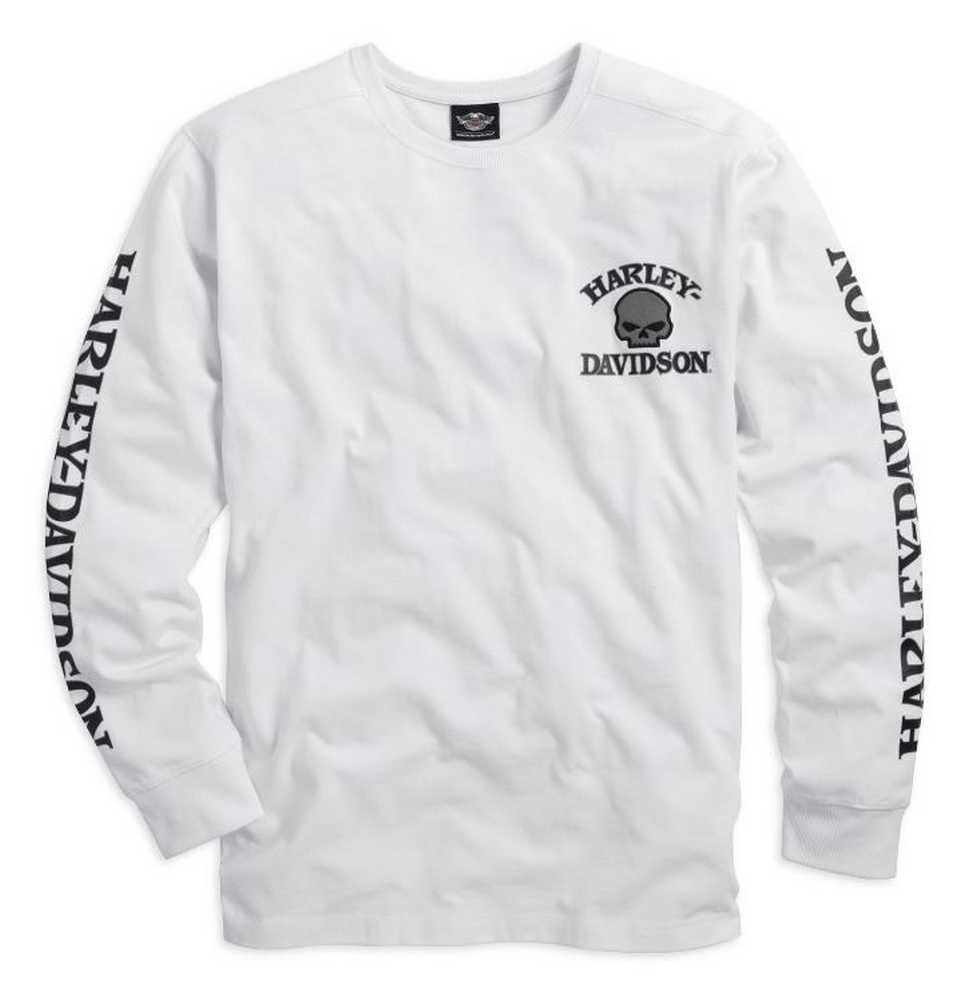 Harley-Davidson® Men's Willie G. Skull Long Sleeve Tee White 99092