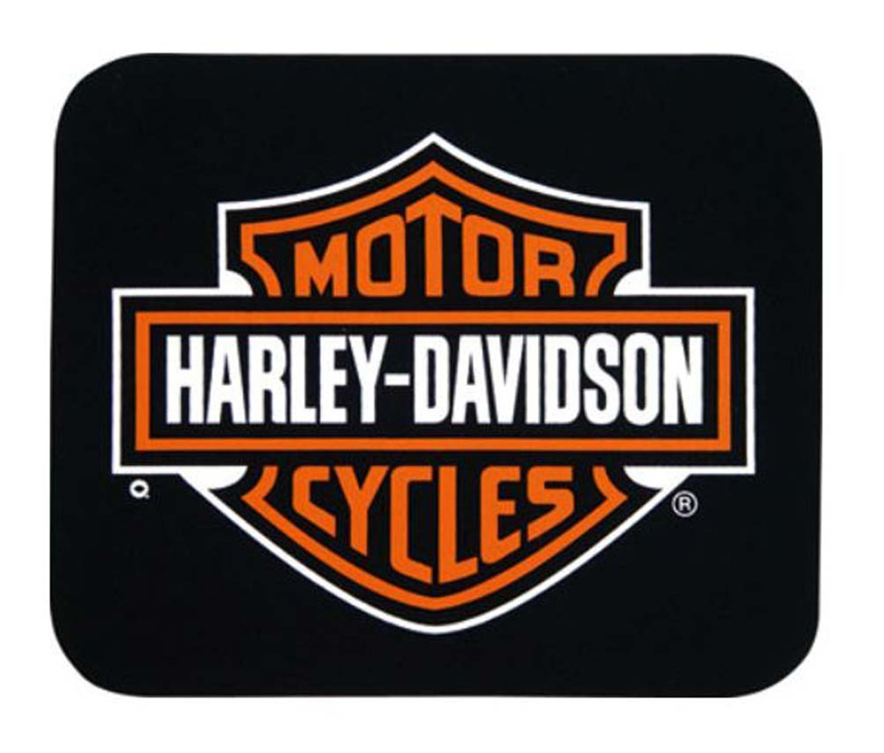 Harley-Davidson® Orange Bar & Shield Black Mouse Pad MO30230