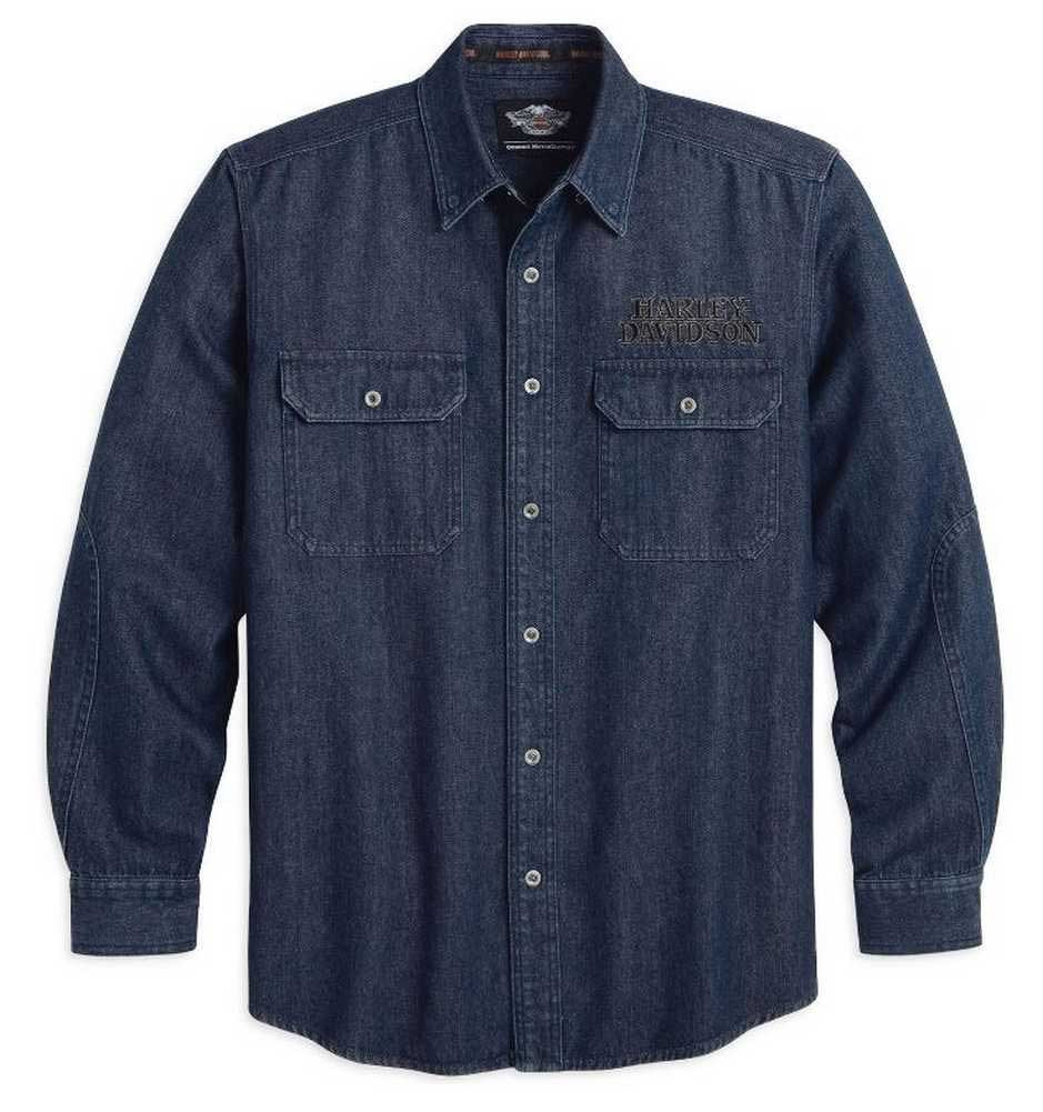 Harley-Davidson® Men's Burning Skull Denim Shirt L/S 99081-13VM