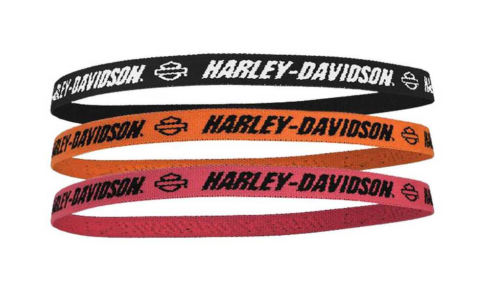 HarleyDavidson® Women's Headbands, Elastic Pink, Black & Orange