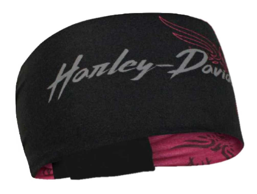 HarleyDavidson® Women's Edgy Reversible Headband, Black & Burgundy