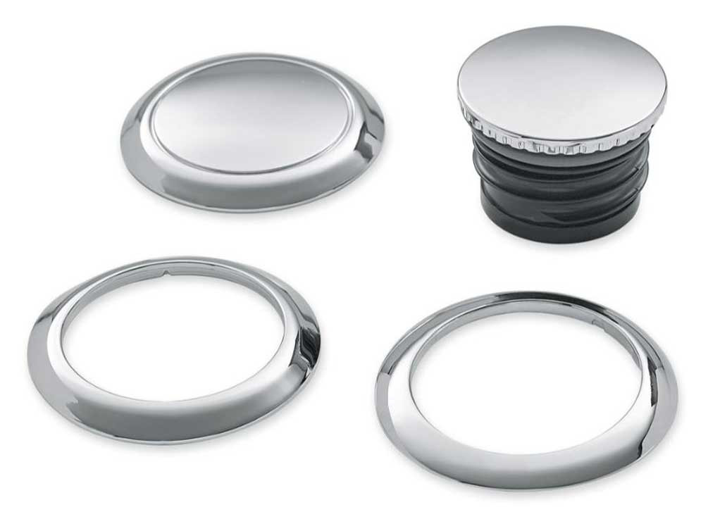 HarleyDavidson® FlushMount Fuel Cap & Left Side Tank Cap Kit Chrome