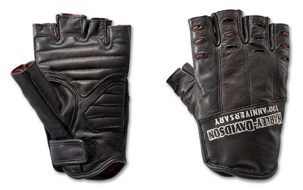 HarleyDavidson® Men's 120th Anniversary True North Fingerless Gloves