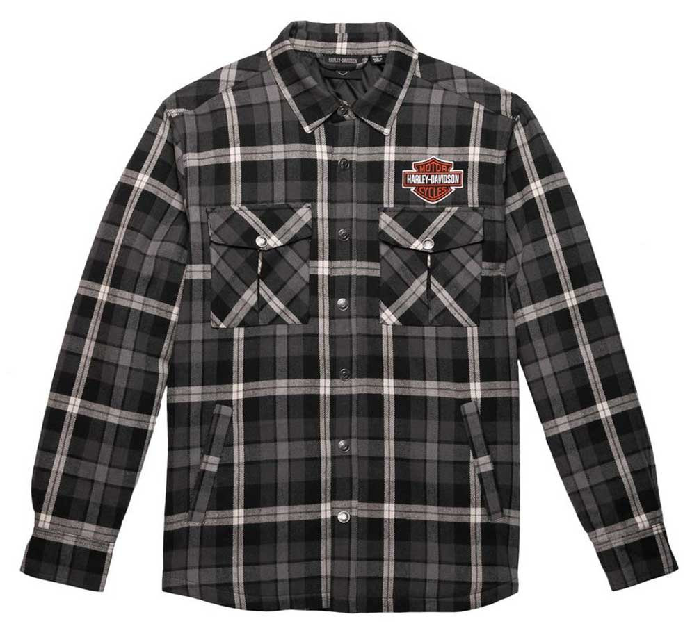 HarleyDavidson® Men's Milwaukee Long Sleeve Plaid Flannel Black