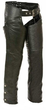 【未使用】MR-S-LEATHER Leather Chaps W30-31 Leather King Men's Zippered Thigh Pocket Chaps SH1190 - Wisconsin