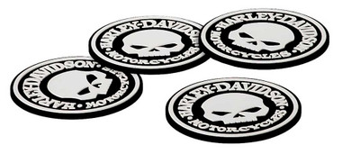 Harley-Davidson Skull Coasters Set - 4 Rubber Coasters HDL-18522 - Wisconsin Harley-Davidson