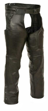 Milwaukee Leather Men's Patch Pocket Chaps w/ Zippered Thigh Pocket ML1766 - Wisconsin Harley-Davidson