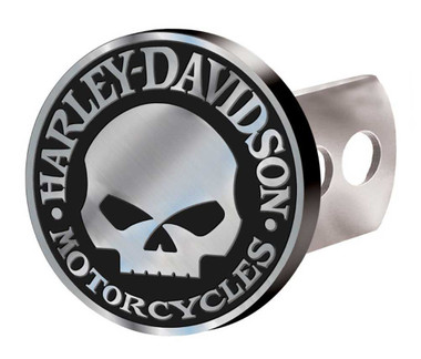 Harley-Davidson Hitch Cover, Willie G Skull Hitch Plug, Brushed Silver 2283 - Wisconsin Harley-Davidson