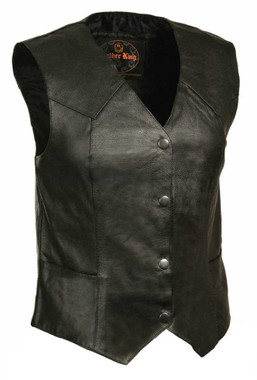 Leather King Men's Classic Snap Front Biker Vest SH1310