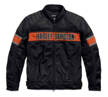 Harley-Davidson Men's Trenton Colorblocked Mesh Riding Jacket, Black 98111-16VM - Wisconsin Harley-Davidson
