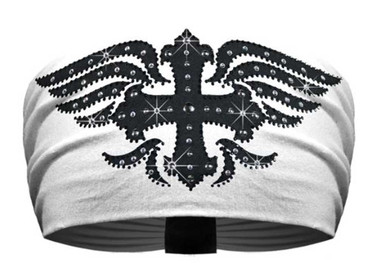 That's A Wrap Women's Premium Mystique Cross Embellish Knotty Band, White KB2320 - Wisconsin Harley-Davidson