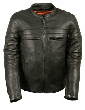 Leather King Men's Sporty Scooter Crossover Leather Jacket SH1408