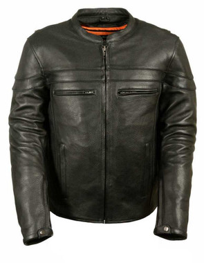 Leather King Men's Sporty Scooter Crossover Leather Jacket SH1408