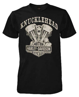 Harley-Davidson Men's Knucklehead Engine Authentic T-Shirt Black 30298302 - Wisconsin Harley-Davidson