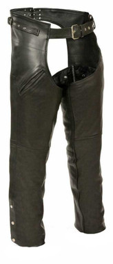 【未使用】MR-S-LEATHER Leather Chaps W30-31 Leather King Women's Chaps w/ Hip Pockets SH1173 - Wisconsin