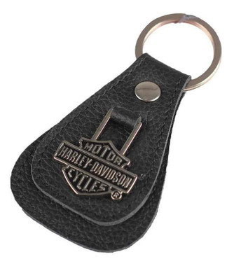 Harley-Davidson Bar & Shield Medallion Teardrop Key Chain, Black XFL0027-BLACK - Wisconsin Harley-Davidson