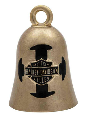 Harley-Davidson Bar & Shield Cross Ride Bell, Gold Durable Zinc HRB058 - Wisconsin Harley-Davidson