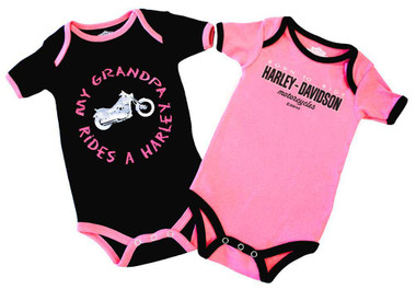 Pink 3000044 2PK Gift Set Harley-Davidson Baby Girls' Embroidered B&S Hats 
