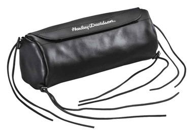 Harley-Davidson Soft Leather Handlebar/Fork Bag, 10.75 inch, Black 91773-85 - Wisconsin Harley-Davidson