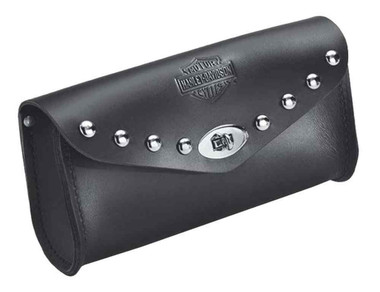 Harley-Davidson Bar & Shield Logo Studded Leather Windshield Bag, Black 58298-87 - Wisconsin Harley-Davidson