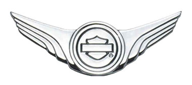 Harley-Davidson Chrome Wing Bar & Shield Decorative Medallion,4 x 1.5in 91745-02 - Wisconsin Harley-Davidson