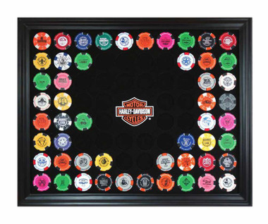 Harley-Davidson Bar & Shield Chip Collector's Frame, Holds 76 Poker Chips 6976 - Wisconsin Harley-Davidson