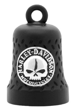 Harley-Davidson Willie G Skull Diamond Plated Ride Bell, Matte Black HRB079 - Wisconsin Harley-Davidson